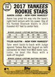 2017 Aaron Judge Tyler Austin Topps Heritage STAR ROOKIE RC #214 New York Yankees 1