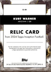 2024 Kurt Warner Topps Inception RELICS BLUE JERSEY PATCH 3/10 Arizona Cardinals #RC-KW