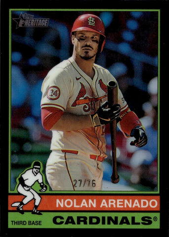 2025 Nolan Arenado Topps Heritage CHROME BLACK REFRACTOR 27/76 #499 St. Louis Cardinals