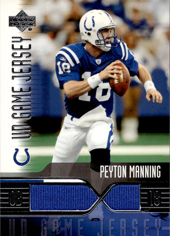 2004 Peyton Manning Upper Deck GAME DUAL JERSEY RELIC #PM-GJ Indianapolis Colts HOF