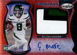 2021 Elijah Moore Panini Certified RED ROOKIE PATCH AUTO 24/99 AUTOGRAPH RC #216 New York Jets