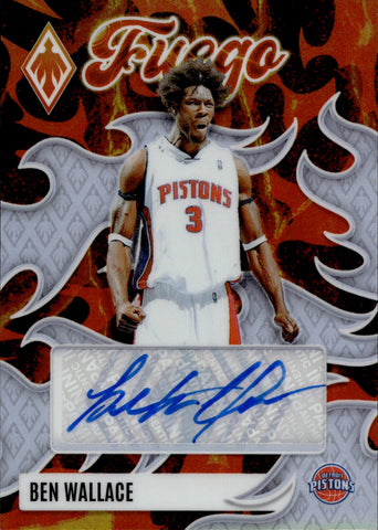 2023-24 Ben Wallace Panini Phoenix FUEGO AUTO 08/99 AUTOGRAPH #FA-BEN Detroit Pistons HOF