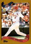 2002 Albert Pujols Topps BACK PHOTO PLACIDO POLANCO IN CAP #160 St. Louis Cardinals