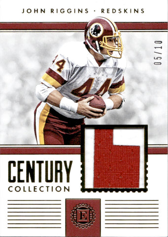 2017 John Riggins Panini Encased CENTURY COLLECTION GOLD PATCH 05/10 RELIC #22 Washington Redskins HOF