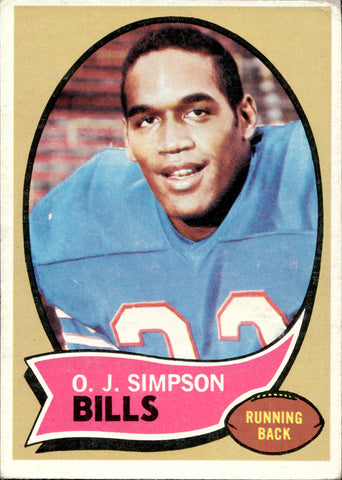 1970 O.J. Simpson Topps ROOKIE RC #90 Buffalo Bills HOF BV $250