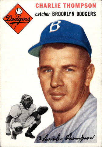 1954 Charlie Thompson Topps #209 Brooklyn Dodgers BV $30