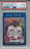 2024 Elly De La Cruz Topps Heritage Chrome BLUE SPARKLE REFRACTOR ROOKIE RC PSA 10 #473 Cincinnati Reds 5463
