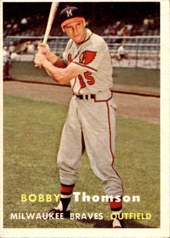 1957 Bobby Thomson Topps #262 Milwaukee Braves BV $15