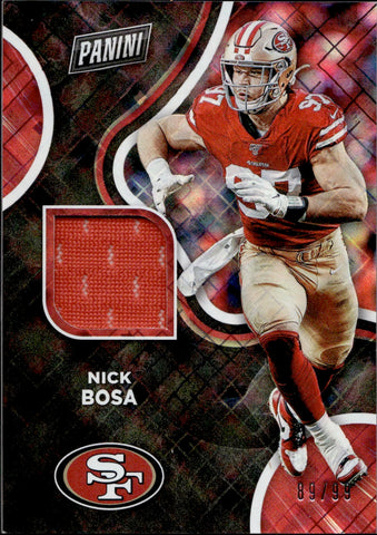 2020 Nick Bosa Panini Player of the Day PLAID JERSEY 89/99 RELIC #NB San Francisco 49ers