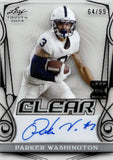 2023 Parker Washington Leaf Trinity CLEAR ROOKIE AUTO 64/99 AUTOGRAPH RC #CA-PW1 Jacksonville Jaguars