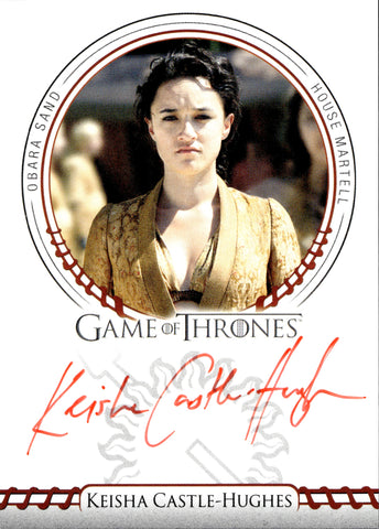 2022 Keisha Castle-Hughes as Obara Sand Rittenhouse Game of Thrones Volume 2 RED INK AUTO AUTOGRAPH #_KECH 1