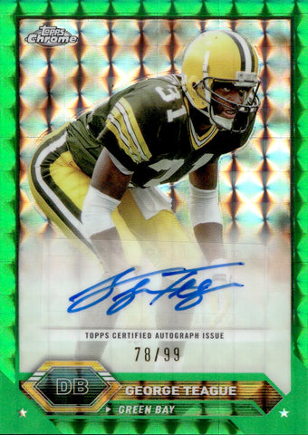 2023 George Teague Topps Composite GREEN GEOMETRIC REFRACTOR AUTO 78/99 AUTOGRAPH #TCA-GT Green Bay Packers