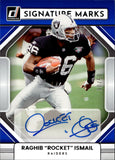 2022 Raghib "Rocket" Ismail Panini Donruss BLUE SIGNATURE MARKS AUTO 30/50 AUTOGRAPH #SM-RI Oakland Raiders