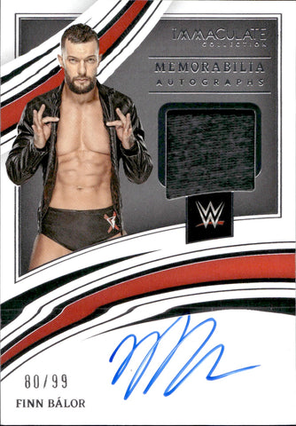 2022 Finn Balor Panini Immaculate Collection WWE SHIRT AUTO 80/99 AUTOGRAPH RELIC #MA-FBL Monday Night Raw