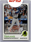 2022 CJ Abrams Topps Heritage REAL ONE RED INK ROOKIE AUTO 51/73 AUTOGRAPH RC #ROA-CJA Washington Nationals