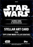 2025 Aurra Sing Topps Smugglers Outpost BLUE STELLAR ART CARD 36/99 #SAS-6