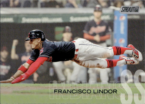 2018 Francisco Lindor Topps Stadium Club SLIDING IMAGE VARIATION SSP #58 Cleveland Indians