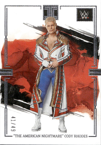 2023 "The American Nightmare" Cody Rhodes Panini Impeccable SILVER 41/49 #40 Monday Night Raw