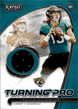 2021 Trevor Lawrence Panini Playoff TURNING PRO ROOKIE JERSEY RELIC RC #TP-TLR Jacksonville Jaguars