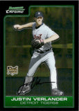 2005 Justin Verlander Bowman Chrome ROOKIE RC #217 Detroit Tigers 2