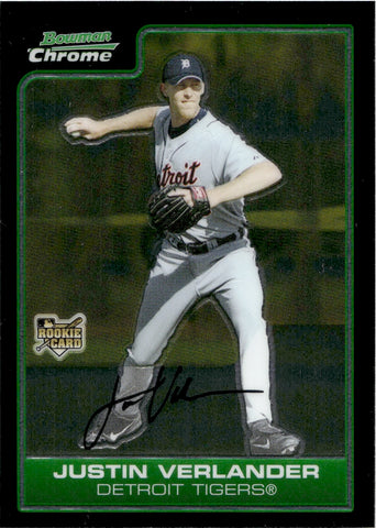 2005 Justin Verlander Bowman Chrome ROOKIE RC #217 Detroit Tigers 2