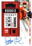 2020 Patrick Sandoval Panini Contenders ROOKIE TICKET AUTO AUTOGRAPH RC #165 Anaheim Angels