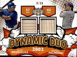 2024 Alex Rodriguez Rafael Palmeiro Leaf Lumber DYNAMIC DUO DUAL BAT 08/30 RELIC #DD-1 Texas Rangers