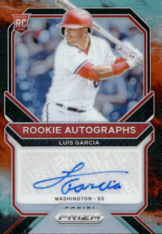 2021 Luis Garcia Panini Prizm ROOKIE COSMIC HAZE AUTO 05/50 AUTOGRAPH RC #RA-LVG Washington Nationals