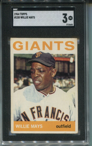1964 Willie Mays Topps SGC 3 #150 San Francisco Giants HOF 5655