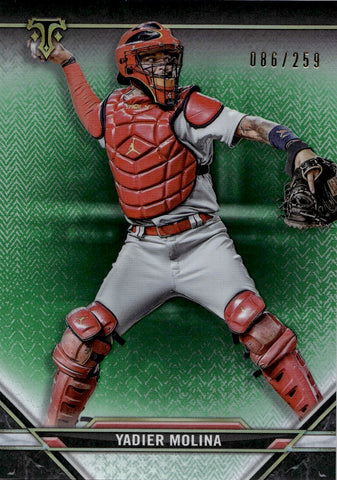 2021 Yadier Molina Topps Triple Threads EMERALD GREEN 086/259 #30 St. Louis Cardinals