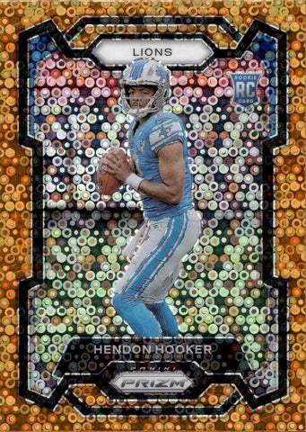 2023 Hendon Hooker Panini Prizm ORANGE DISCO PRIZM ROOKIE RC #329 Detroit Lions