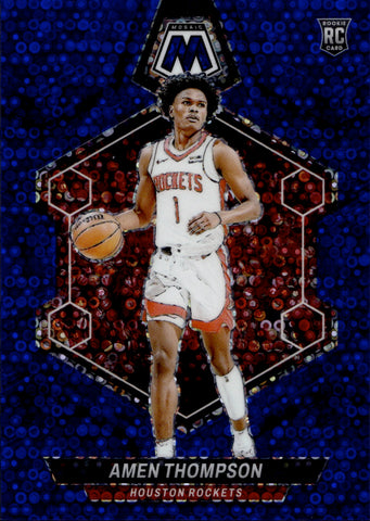 2023-24 Amen Thompson Panini Mosaic BLUE DISCO ROOKIE 49/85 RC #230 Houston Rockets