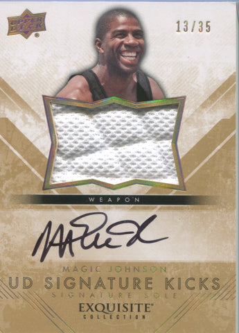 2013-14 Magic Johnson Upper Deck Exquisite SIGNATURE KICKS SHOE AUTO 13/35 AUTOGRAPH RELIC #SS-MA Los Angeles Lakers HOF