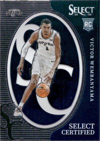 2023-24 Victor Wembanyama Panini Select CERTIFIED ROOKIE RC #3 San Antonio Spurs