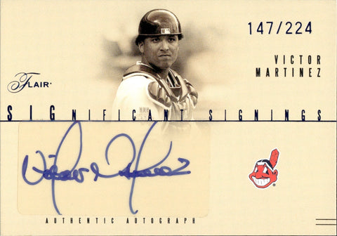 2005 Victor Martinez Flair BLUE SIGNIFICANT SIGNINGS AUTO 147/224 AUTOGRAPH #SS-VM Cleveland Indians