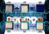 2019 Ted Williams Stan Musial Ernie Banks Mickey Mantle Willie Mays Eddie Mathews Leaf In the Game Used 6 PIECE JERSEY NUMBER 7/9 RELIC #FBL-06 Red Sox Cardinals Cubs Yankees Giants Braves