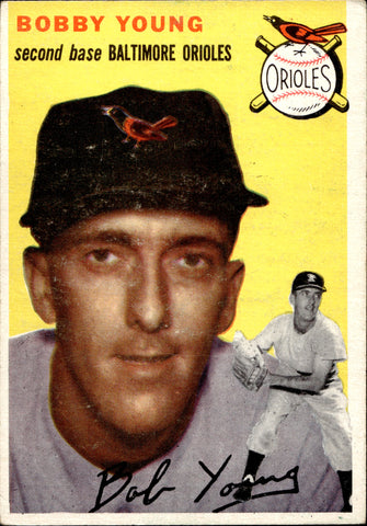 1954 Bobby Young Topps #8 Baltimore Orioles BV $25