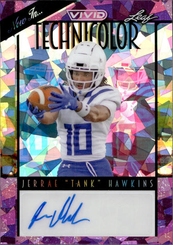 2024 Jerrae "Tank" Hawkins Leaf Vivid ROOKIE TECHNICOLOR CRYSTAL PURPLE AUTO 1/2 AUTOGRAPH RC #t_JH2 Florida Gators