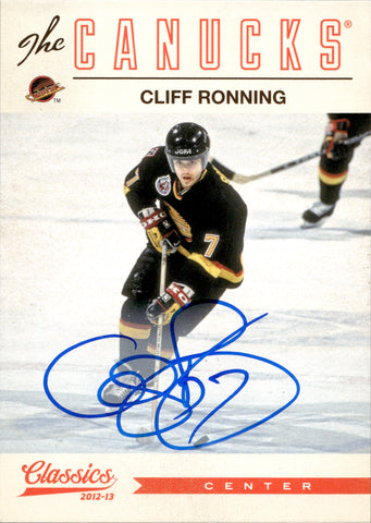 2012-13 Cliff Ronning Panini Classics Signatures AUTO AUTOGRAPH #36 Vancouver Canucks 1