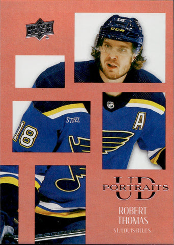 2024-25 Robert Thomas Upper Deck Series 1 RED UD PORTRAITS 49/99 #P-24 St. Louis Blues