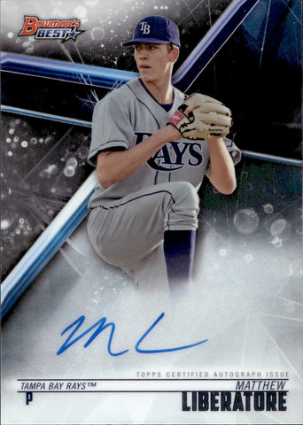 2018 Matthew Liberatore Bowman's Best of 2018 AUTO AUTOGRAPH #B18-ML Tampa Bay Rays