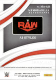 2022 AJ Styles Panini Immaculate WWE MEMORABILIA SHIRT AUTO 68/99 AUTOGRAPH RELIC #MA-AJS Monday Night Raw