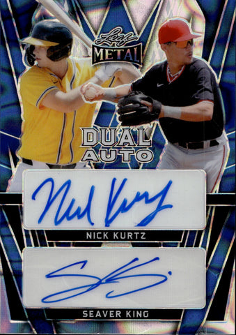2024 Nick Kurtz Seaver King Leaf Metal BLUE ICE DUAL ROOKIE AUTO 08/15 AUTOGRAPH #DA-21 A's Nationals