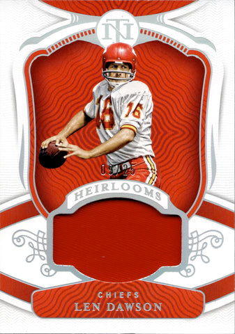 2021 Len Dawson Panini National Treasures HEIRLOOMS HOLO SILVER JERSEY 09/25 RELIC #H-LD Kansas City Chiefs HOF