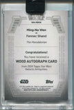 2024 Ming-Na Wen as Fennec Shand Topps Star Wars Galactic Antiquities WOOD AUTO 42/50 AUTOGRAPH #WA-MNW The Mandalorian