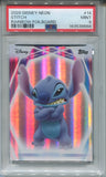 2026 Stitch Topps Disney Neon RAINBOW FOILBOARD PSA 9 #14 Lilo & Stitch 8668
