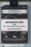 2025 Victor Scott II Topps Chrome Black PINK WAVE REFRACTOR AUTO 02/15 AUTOGRAPH #CBA-VS St. Louis Cardinals *Case Scratches*
