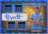 2026 George Brett Leaf Ultimate PLATINUM BLUE SIGNATURE RELIC QUAD JERSEY AUTO 2/6 AUTOGRAPH RELIC #SR-GB1 Kansas City Royals HOF