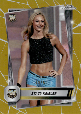 2025 Stacy Keibler Topps Chrome WWE GOLD REFRACTOR 19/50 #85 WWE Legend
