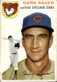 1954 Hank Sauer Topps #4 Chicago Cubs BV $30